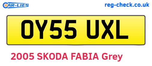 OY55UXL are the vehicle registration plates.