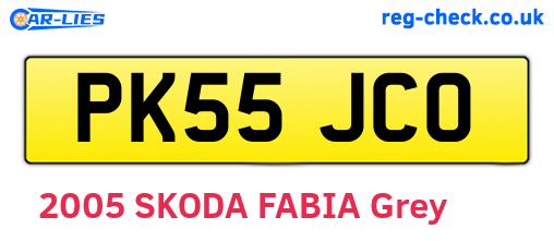 PK55JCO are the vehicle registration plates.