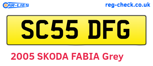 SC55DFG are the vehicle registration plates.