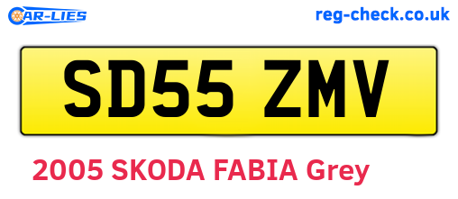 SD55ZMV are the vehicle registration plates.