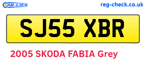SJ55XBR are the vehicle registration plates.
