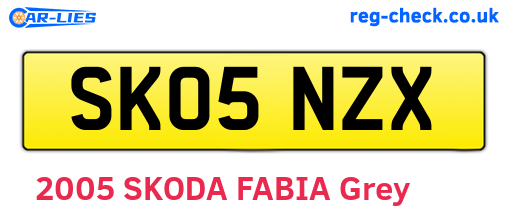 SK05NZX are the vehicle registration plates.