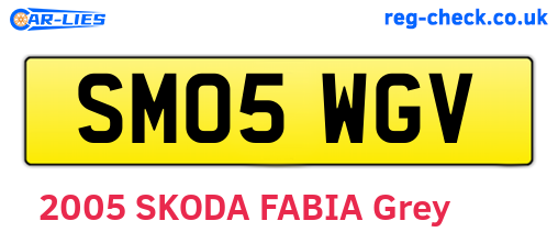 SM05WGV are the vehicle registration plates.