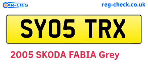 SY05TRX are the vehicle registration plates.