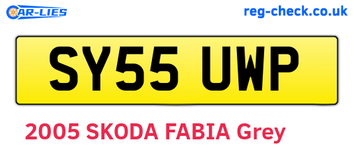 SY55UWP are the vehicle registration plates.