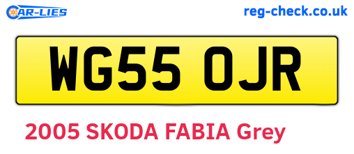 WG55OJR are the vehicle registration plates.