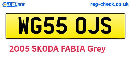 WG55OJS are the vehicle registration plates.