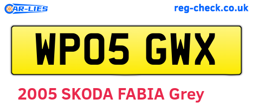 WP05GWX are the vehicle registration plates.