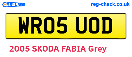 WR05UOD are the vehicle registration plates.
