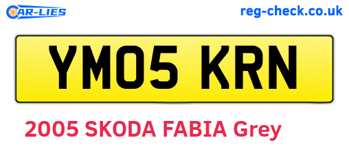 YM05KRN are the vehicle registration plates.