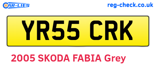 YR55CRK are the vehicle registration plates.