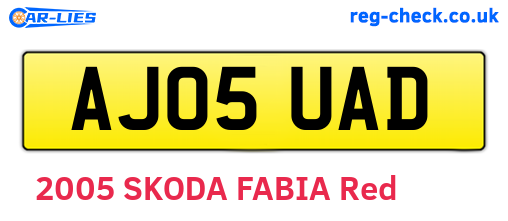 AJ05UAD are the vehicle registration plates.