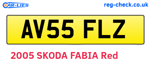 AV55FLZ are the vehicle registration plates.