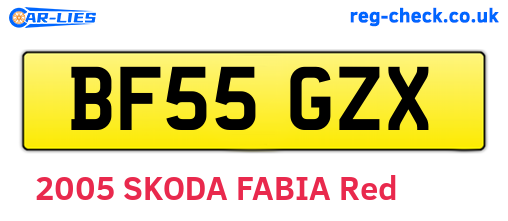 BF55GZX are the vehicle registration plates.