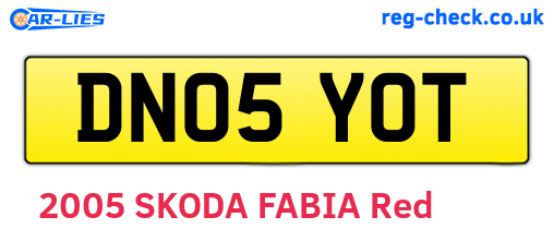 DN05YOT are the vehicle registration plates.