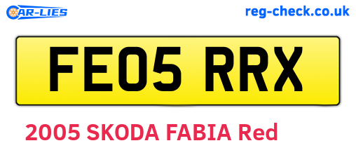 FE05RRX are the vehicle registration plates.