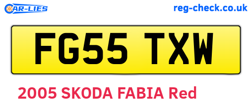 FG55TXW are the vehicle registration plates.