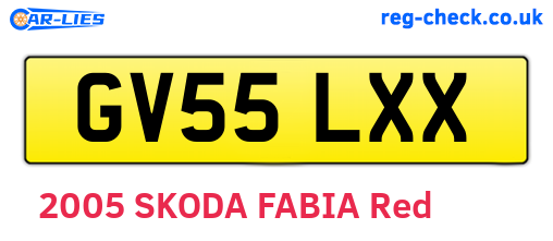 GV55LXX are the vehicle registration plates.