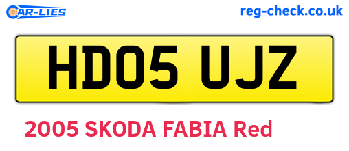 HD05UJZ are the vehicle registration plates.