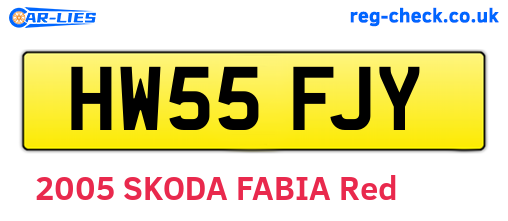 HW55FJY are the vehicle registration plates.