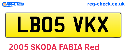 LB05VKX are the vehicle registration plates.