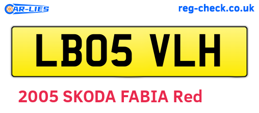 LB05VLH are the vehicle registration plates.