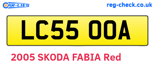 LC55OOA are the vehicle registration plates.