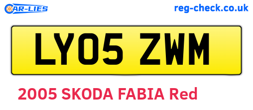 LY05ZWM are the vehicle registration plates.
