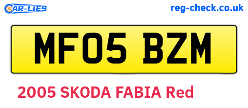 MF05BZM are the vehicle registration plates.