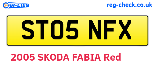 ST05NFX are the vehicle registration plates.