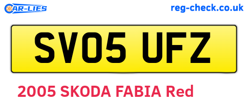 SV05UFZ are the vehicle registration plates.