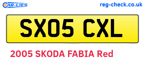 SX05CXL are the vehicle registration plates.