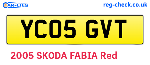 YC05GVT are the vehicle registration plates.