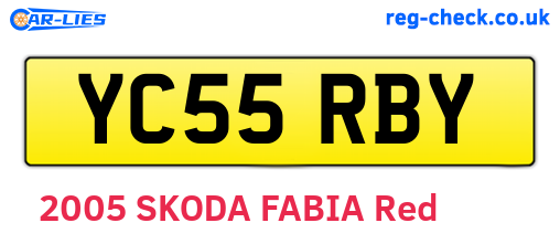 YC55RBY are the vehicle registration plates.