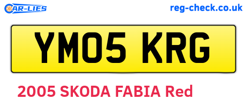 YM05KRG are the vehicle registration plates.