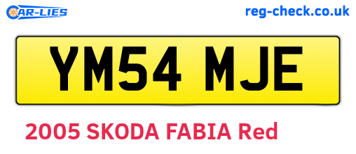 YM54MJE are the vehicle registration plates.