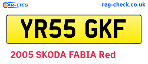 YR55GKF are the vehicle registration plates.