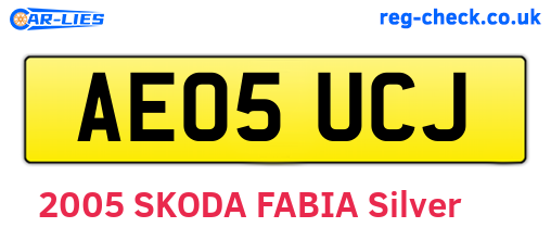 AE05UCJ are the vehicle registration plates.