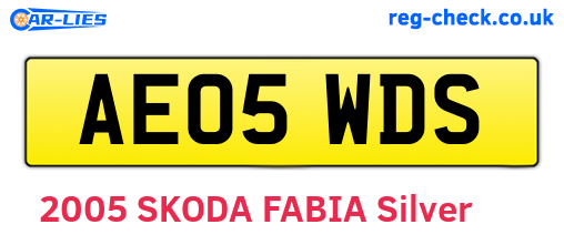 AE05WDS are the vehicle registration plates.