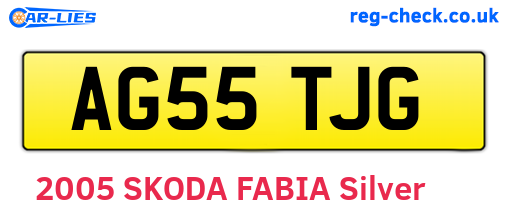 AG55TJG are the vehicle registration plates.