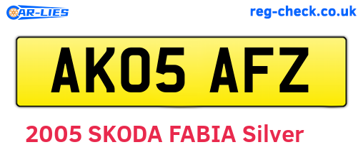 AK05AFZ are the vehicle registration plates.