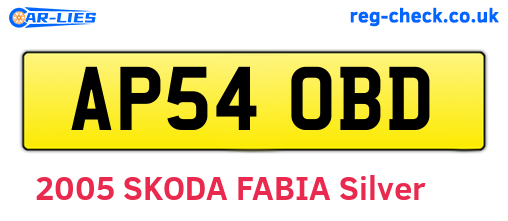 AP54OBD are the vehicle registration plates.