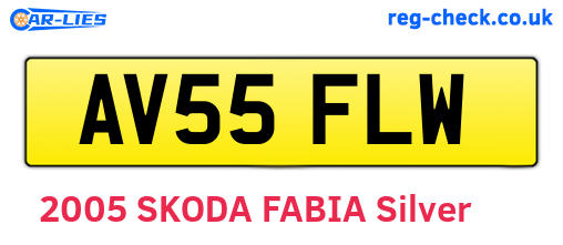 AV55FLW are the vehicle registration plates.