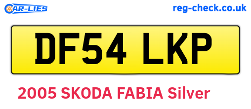 DF54LKP are the vehicle registration plates.