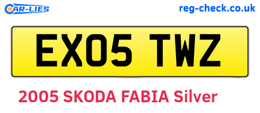 EX05TWZ are the vehicle registration plates.