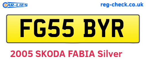 FG55BYR are the vehicle registration plates.