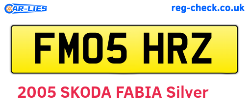 FM05HRZ are the vehicle registration plates.