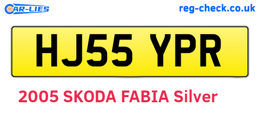 HJ55YPR are the vehicle registration plates.