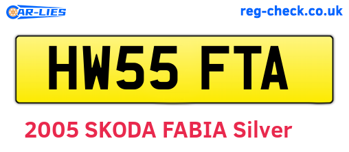 HW55FTA are the vehicle registration plates.