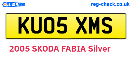 KU05XMS are the vehicle registration plates.